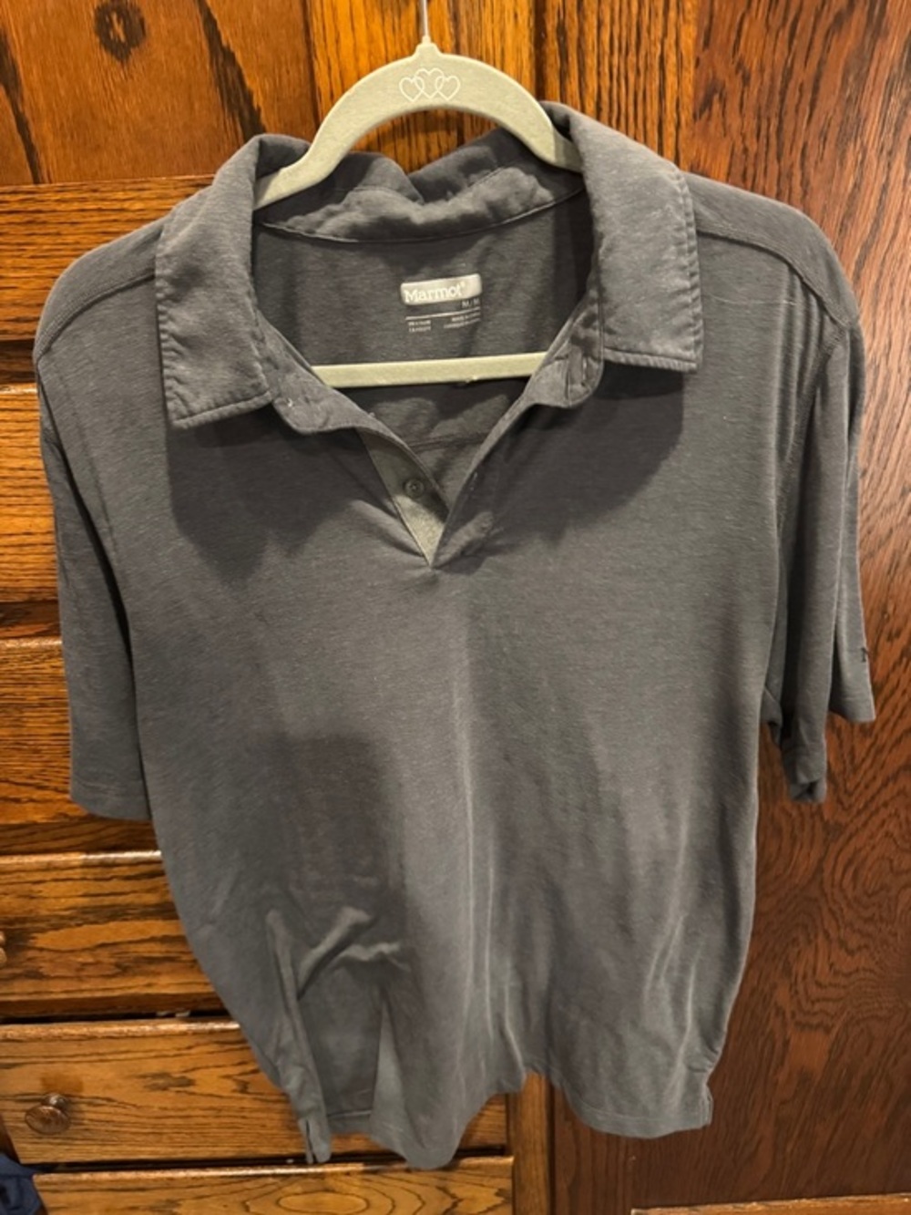 Marmot Men's Short Sleeve Polo in Charcoal Gray